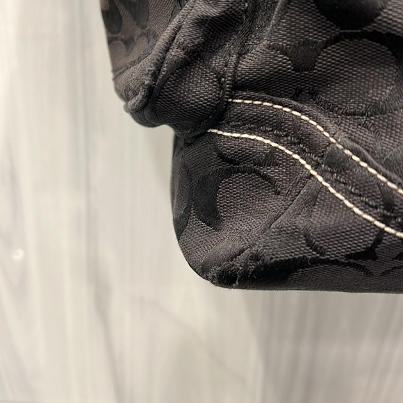 REHAB‎ Coach Black Monogram Handbag with Corner Rubs and Piping Exposure - Picture 9 of 13